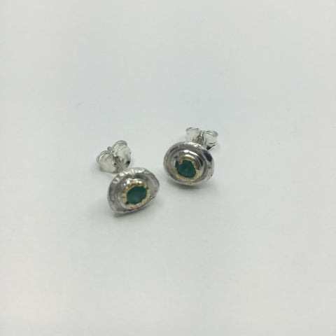 Emerald Mini Amulets Studs