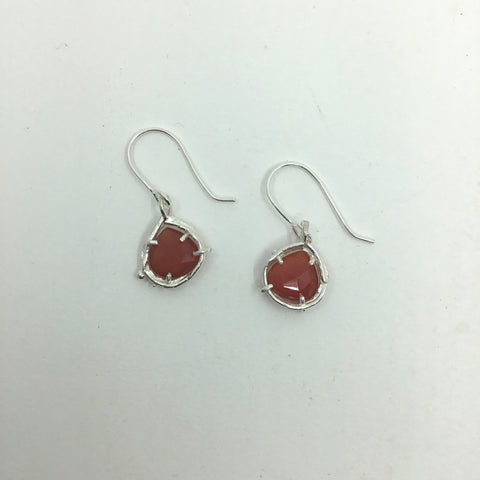 Red Onyx Pears Drops Earrings