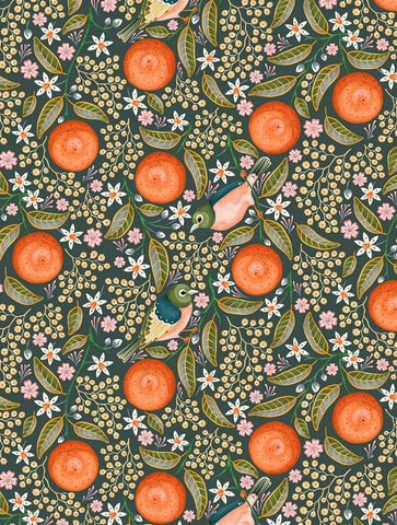 Birds & Fruit Tea Towel