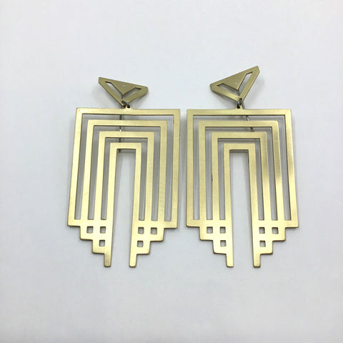 Empire State in Brass Earrings