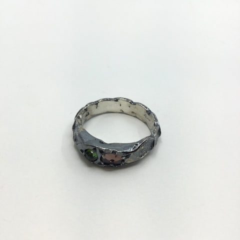 Scaled Ring 2 - Tourmaline & Spinel