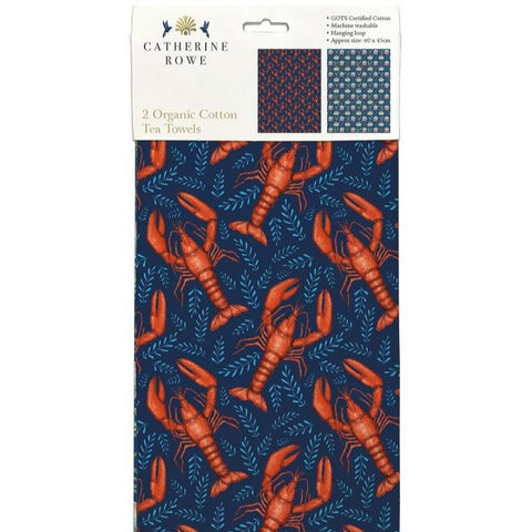 Lobster & Oyster Tea Towels Set of 2