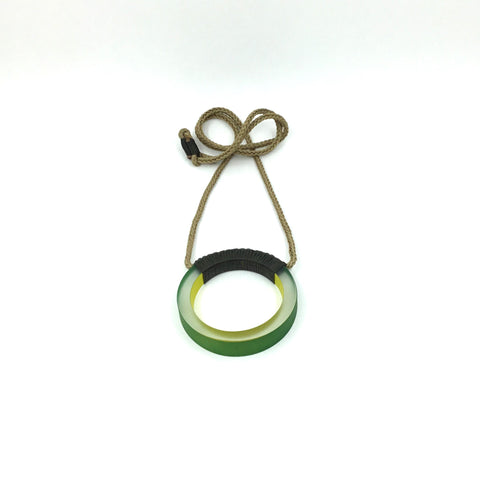 'Marui' Pendant - yellow & green