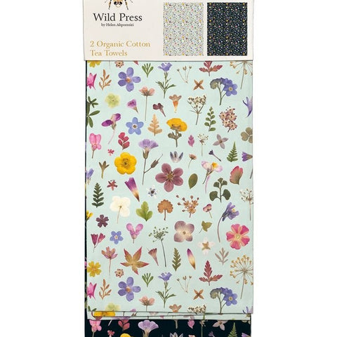 Mint & Black Meadow Tea Towels Set of 2