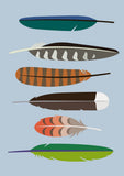 Native Bird Feathers Card