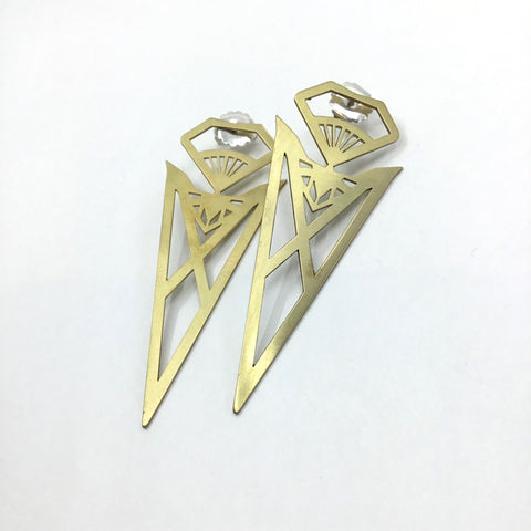 Pohutukawa Blood Brother Earrings Brass