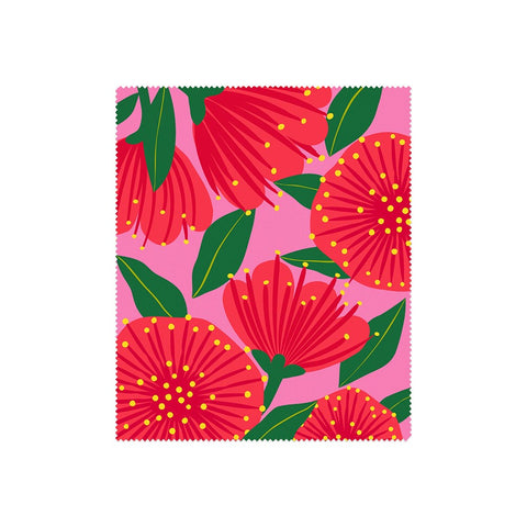 Bright Pink Pohutukawa Lens Cloth