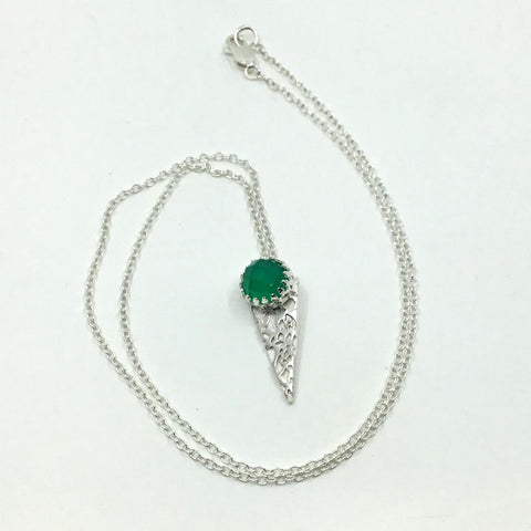 Regal Triangle Necklace Green Onyx