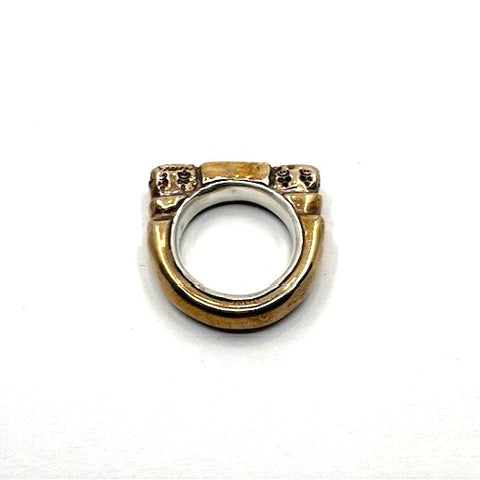 Ruins Ring Bronze with Sterling Silver Liner