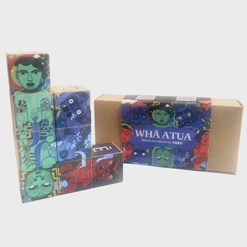 PAKU Pū Rākau Blocks - Whā Atua (Tāne Māhuta, Hine-Tītama, Hineahuone, Whiro)