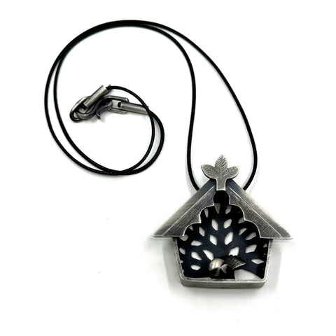 Lisa West Silver Fantail Temple Pendant