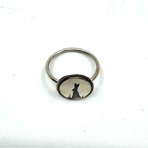 Su Keates Silver Hare in Moon Ring