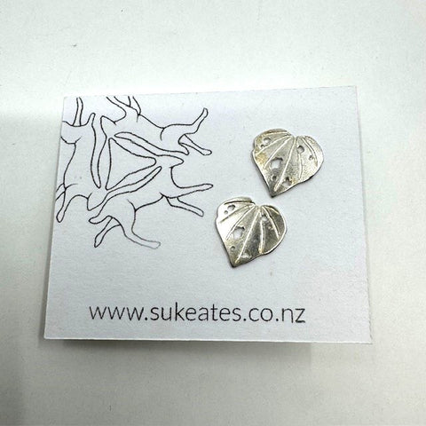 Su Keates Kawakawa Silver Stud Earrings