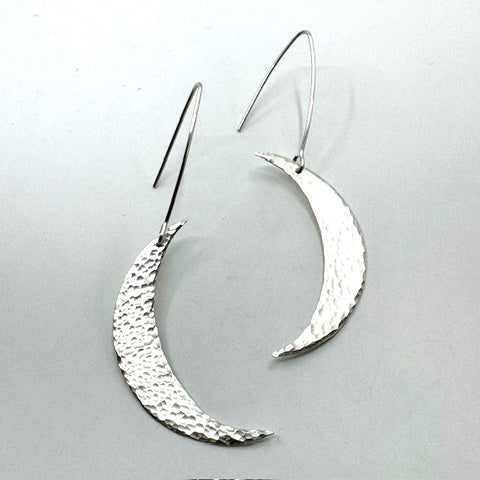 Su Keates Silver Large Crescent Earrings