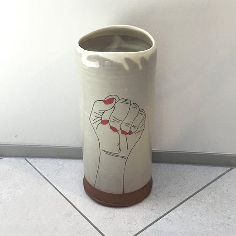 White Large Fist Vase